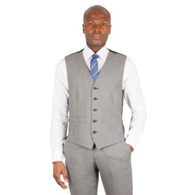 Ben Sherman Light grey slim fit kings suit waistcoat